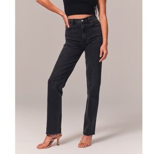 Abercrombie & Fitch Ultra High Rise 90s Straight Jeans Black Size 28 Regular